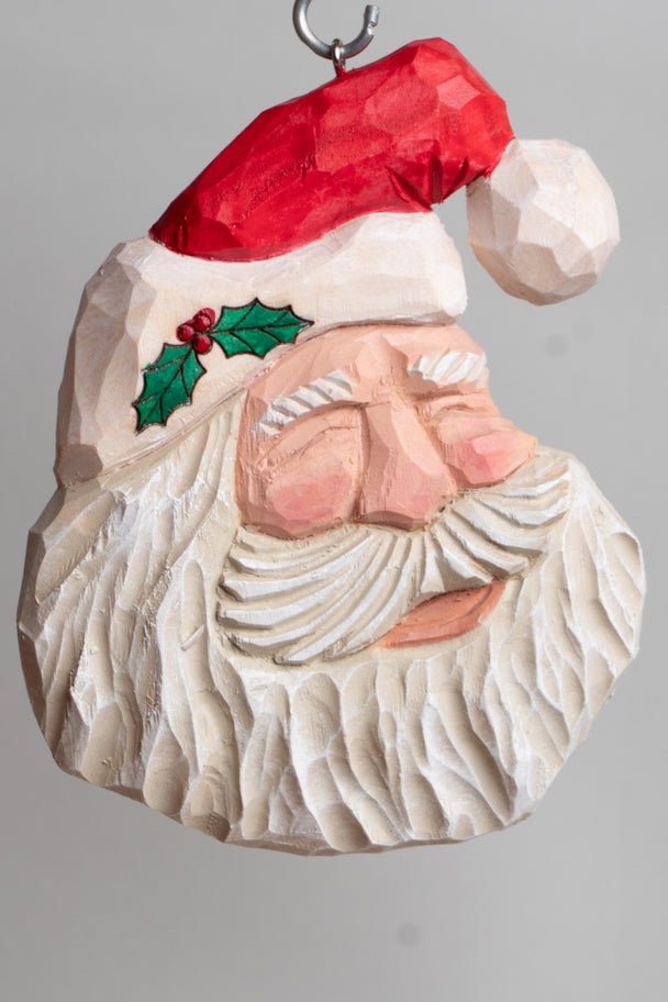 Squinty Eye Santa Ornament