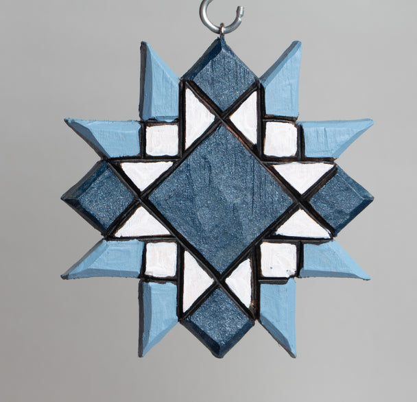 Blue Quilt Star Ornament