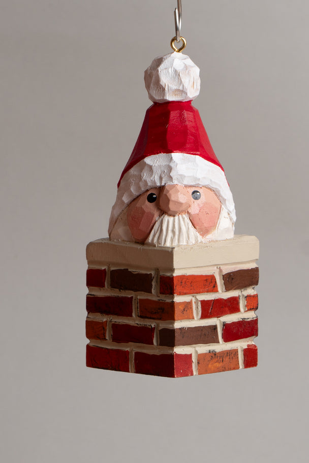 Chimney Santa Ornament