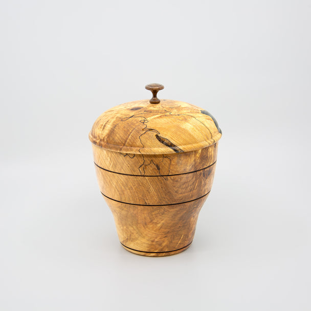 Silver Maple Burl Vase with Lid