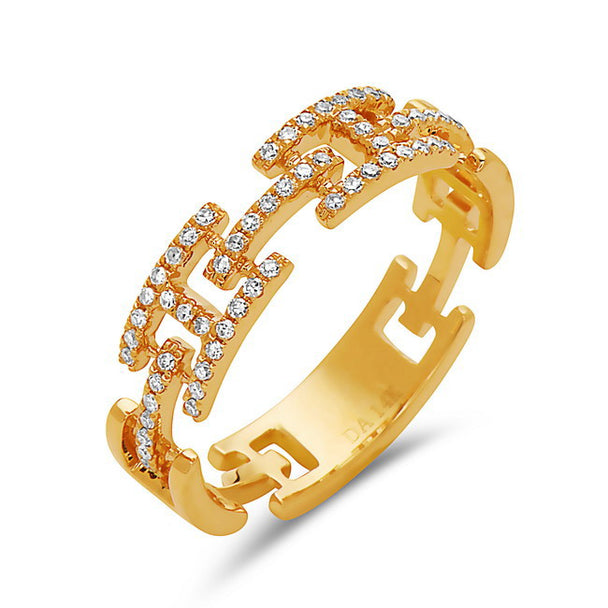 Pave Diamond Buckle Chain Ring