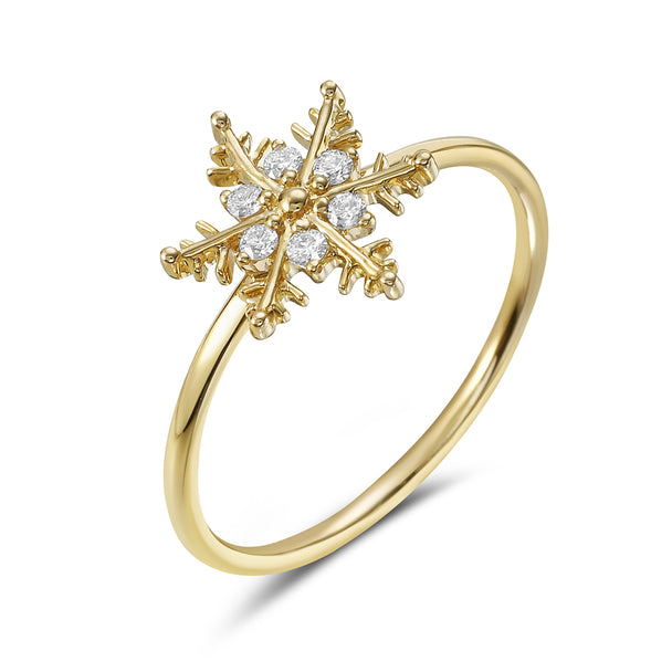 Gold and Diamond Snowflake Ring