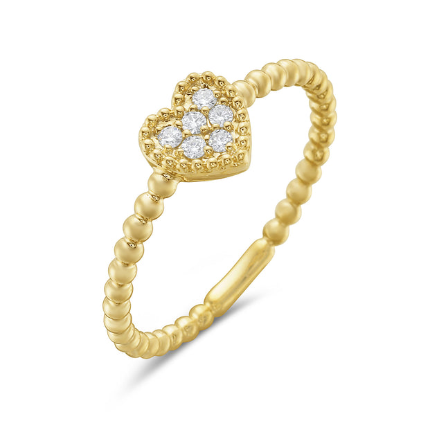 Pave Diamond Heart Ring