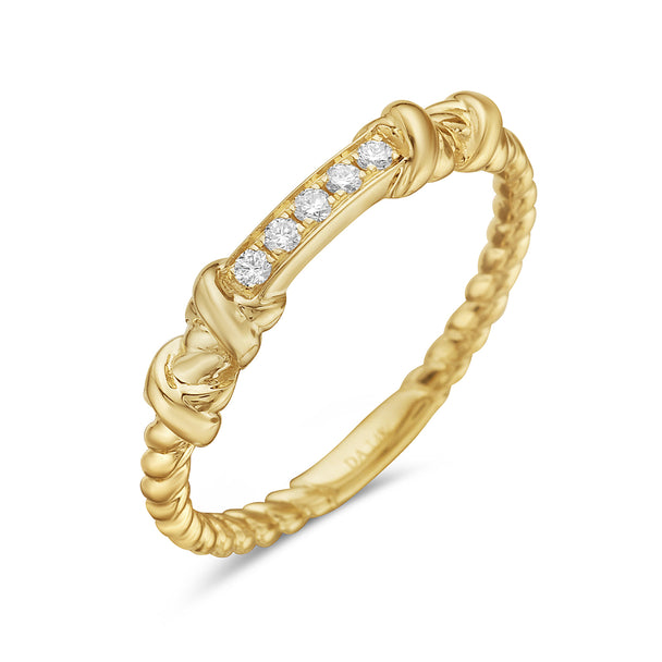 Diamond and Gold Twist Ring