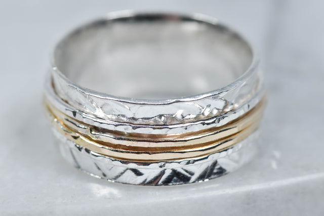 Gold and Silver Spinner Ring