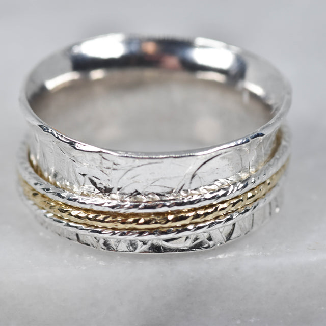 Gold and Silver Spinner Ring