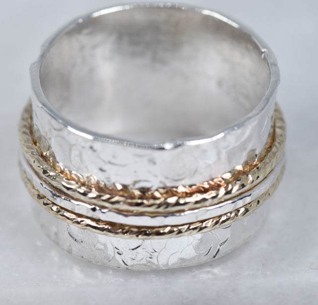 Gold and Silver Spinner Ring XV