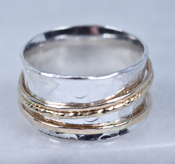 Gold and Silver Spinner Ring XVI