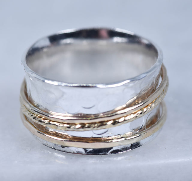 Gold and Silver Spinner Ring