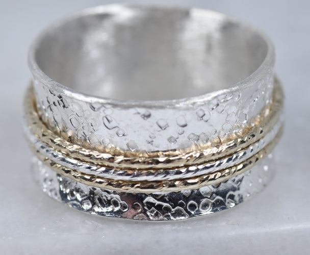 Gold and Silver Spinner Ring VII