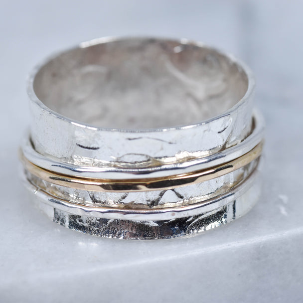 Gold and Silver Spinner Ring IX