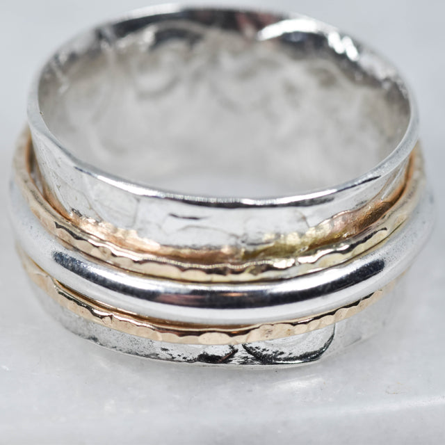 Gold and Silver Spinner Ring