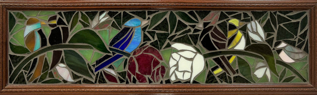 Rose Perch Mosaic Window
