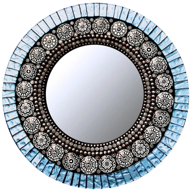 Silver Haze Circular Mirror