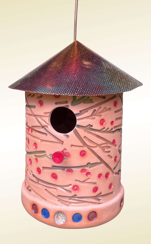 Twig with Red Berries Bird House