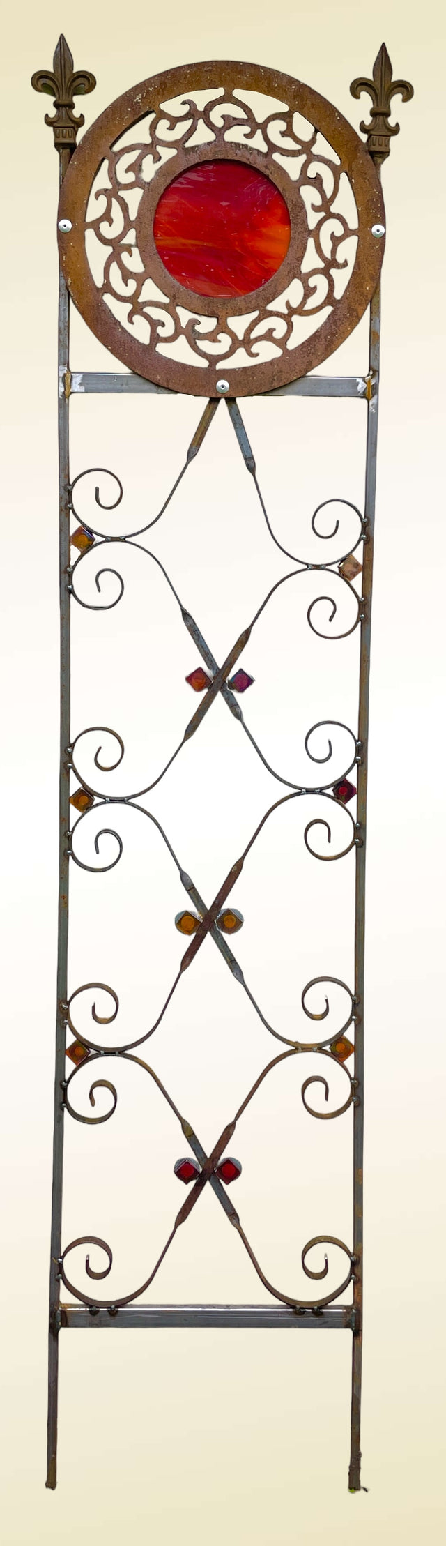 Trellis with Glass and Antique Grate