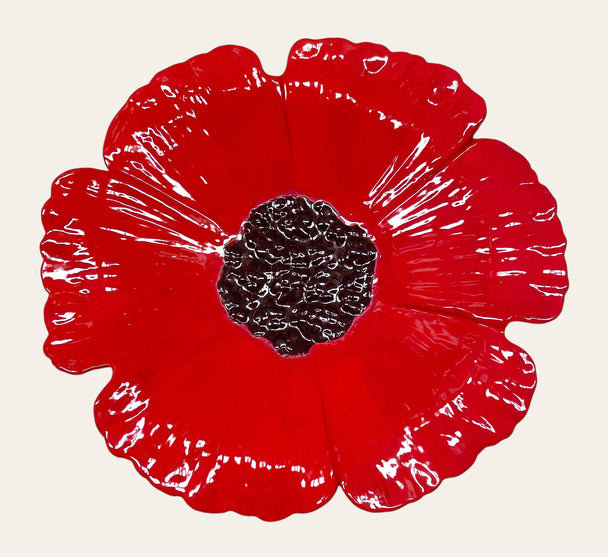 Poppy Red Bird Bath Bowl