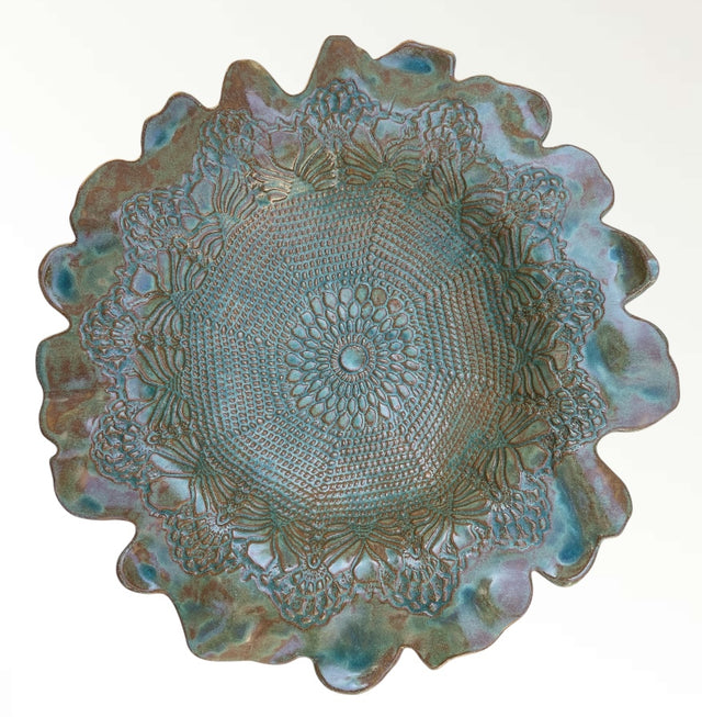 Queens Lace Kelp Bird Bath Bowl