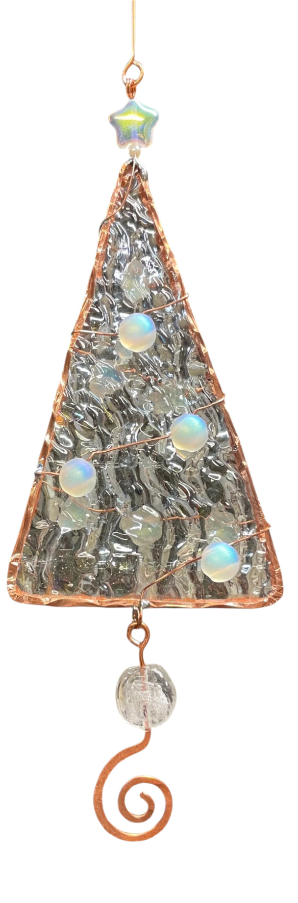 Mother of Pearl Stained Glass Christmas Tree Ornament