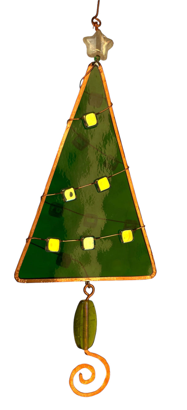 Iridescent Star Stained Glass Christmas Tree Ornament