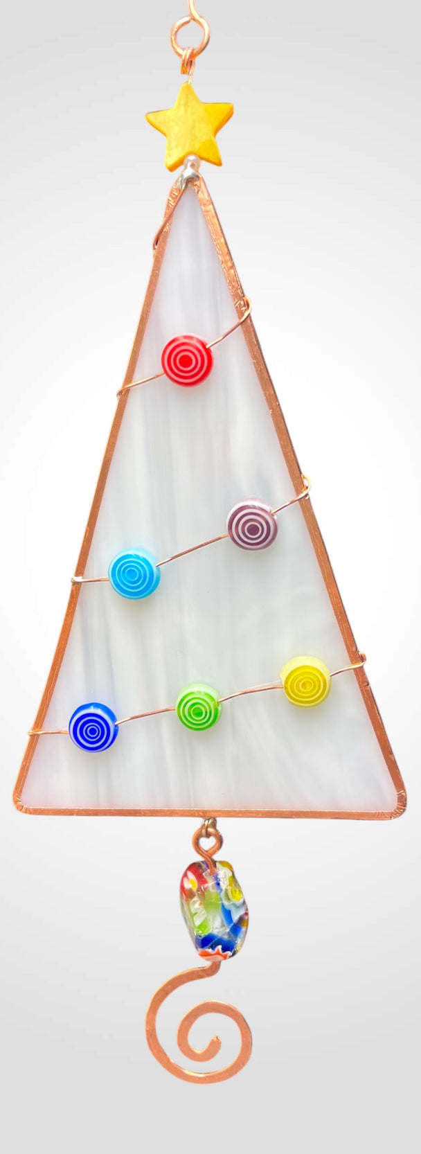 Yellow Star Stained Glass Christmas Tree Ornament