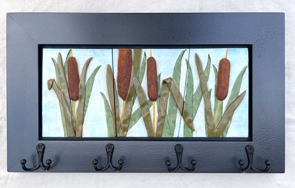 Cattail Frieze Ceramic Coat Rack