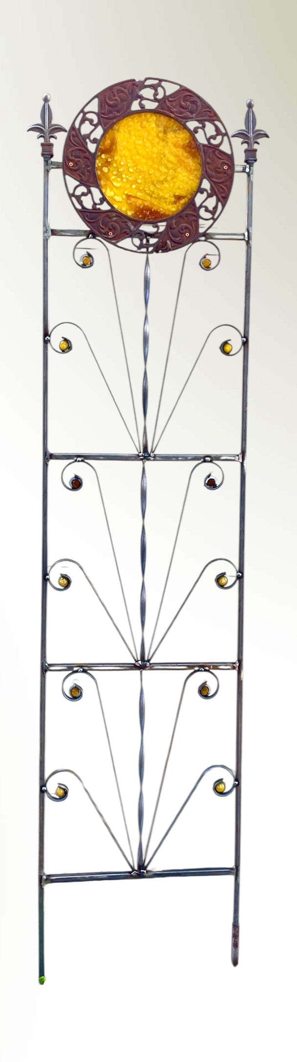 Yellow Glass and Antique Grate Trellis