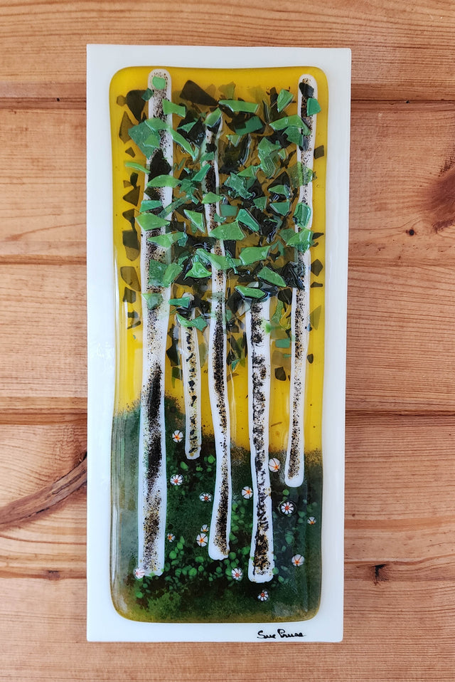 "Aspens" Hanging Glass Sculpture