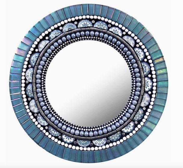 Ice Blue Mandala Mirror