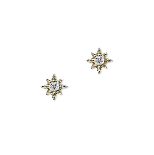 .11 KW Diamond Aztec Petite North Star Post Earrings