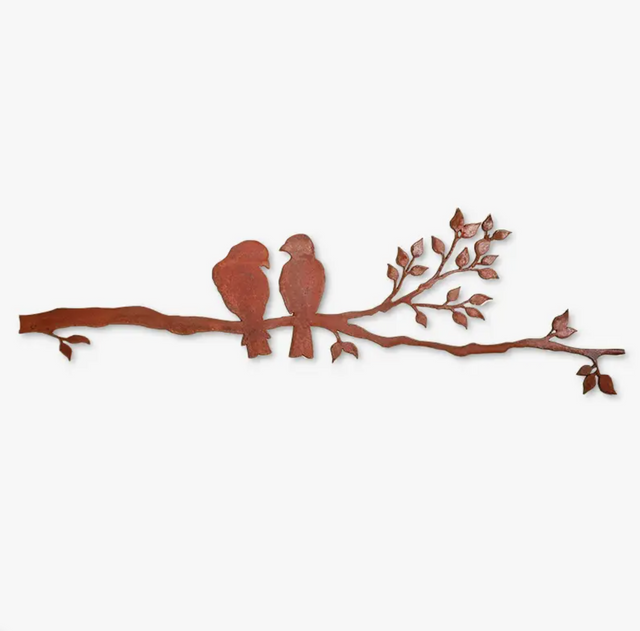 Two Birds On a Branch Metal Art