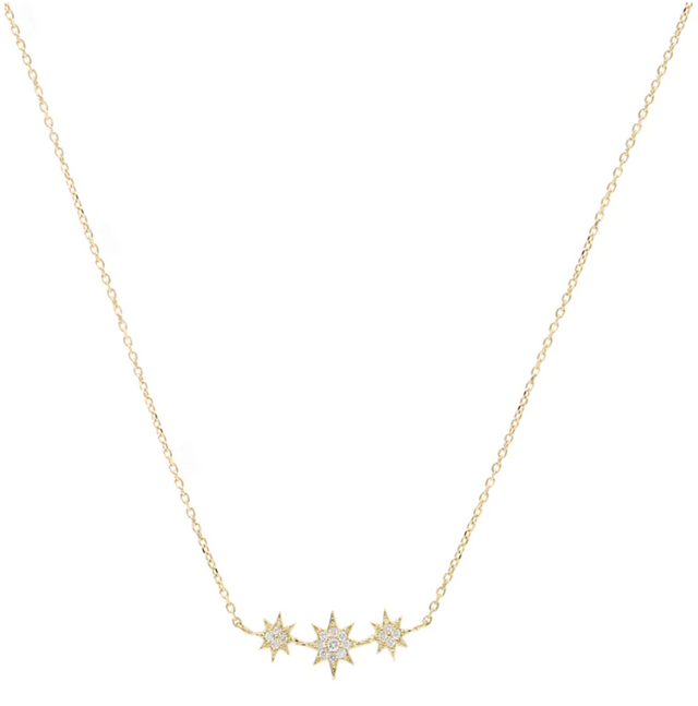 Diamond Aztec North Star Micro Bar Necklace