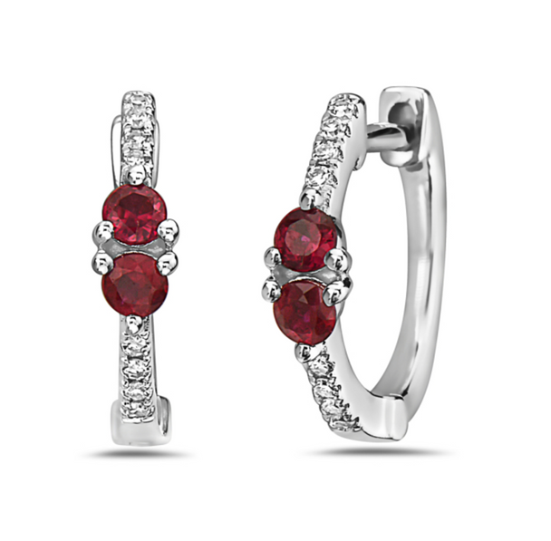 Ruby and Diamond Huggies