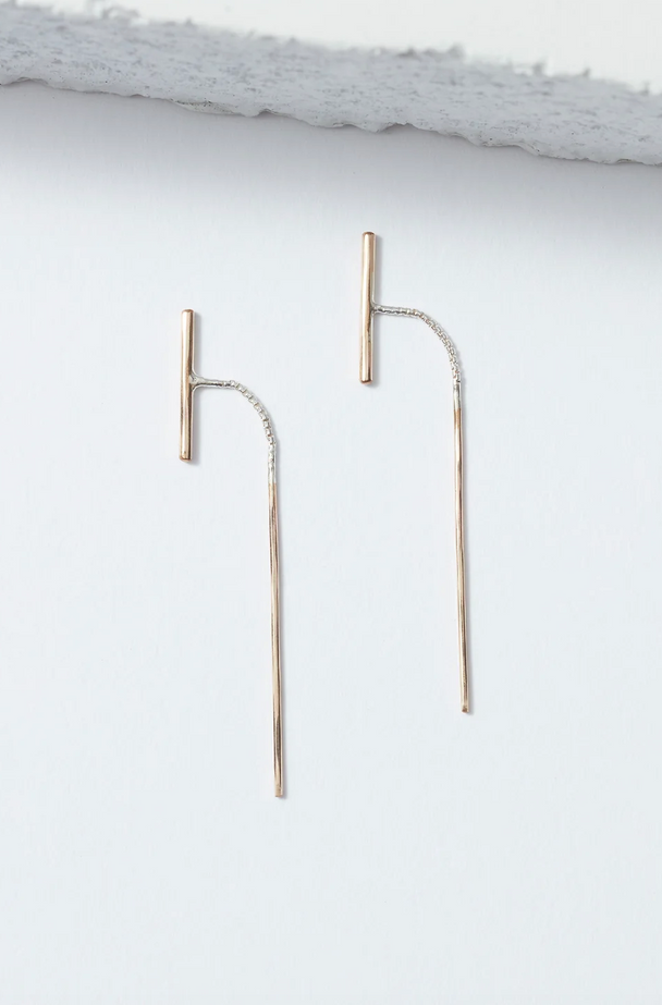 Small Gold Fill Stitch Earrings