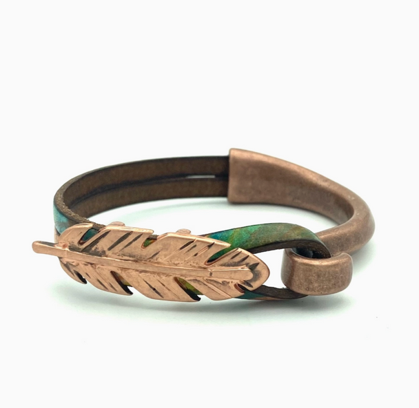 Canyon Multi Copper Plated Feather Bracelet