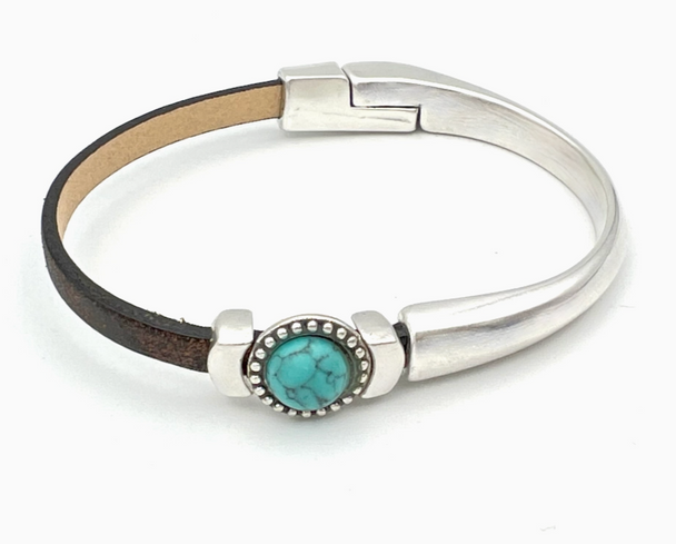 Turquoise Gemstone Magnetic Half Cuff