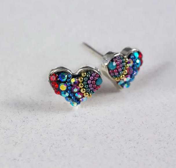 Vibrant Heart Post Earrings