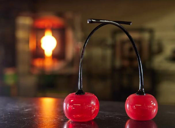 Translucent Glass Cherry Sculpture