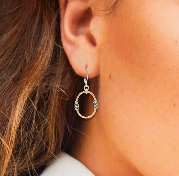 Small Hammered Oval Earrings