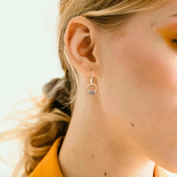 Sterling Wrapped Golden Link Earrings