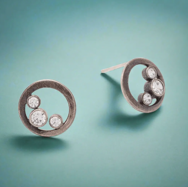 Sparkling Cubic Zirconia Stud Earrings