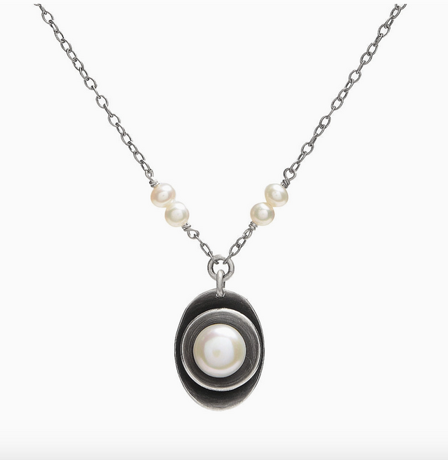 Pearlescent Charm Necklace with Adjustable Length