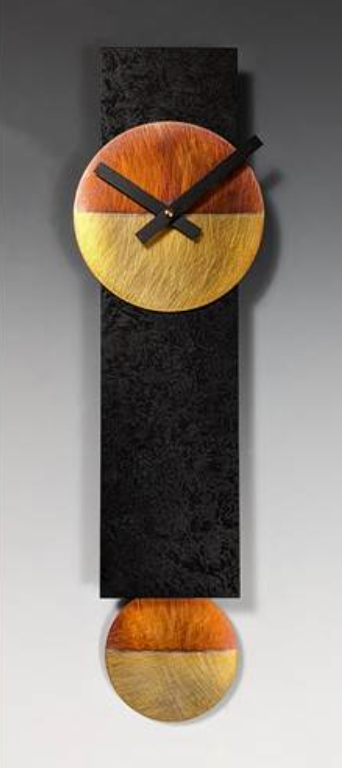 Narrow Black and Copper Pendulum Clock