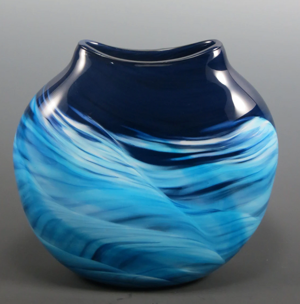 Ice Blue Medallion Vase