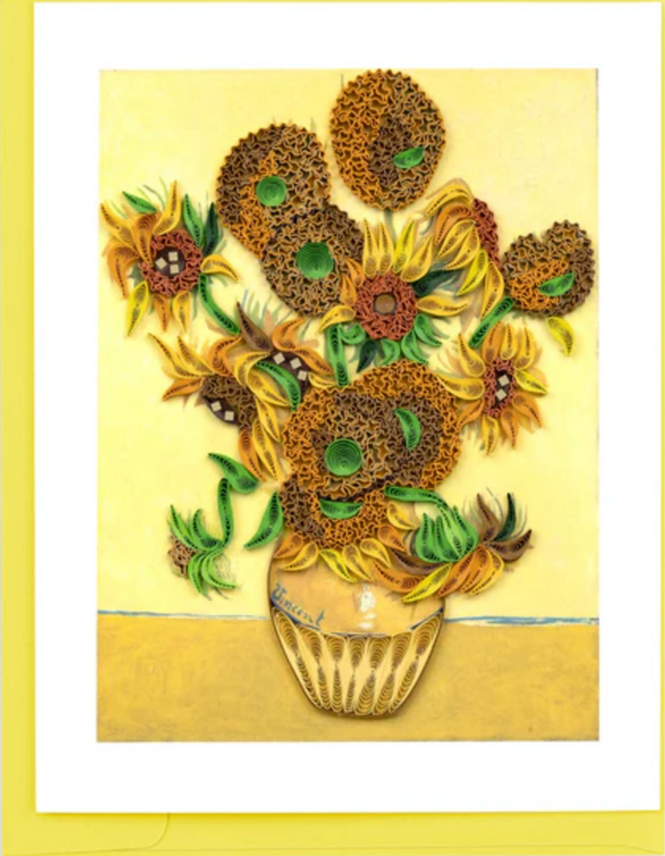 Quilled Sunflowers by Van Gogh Greeting Card