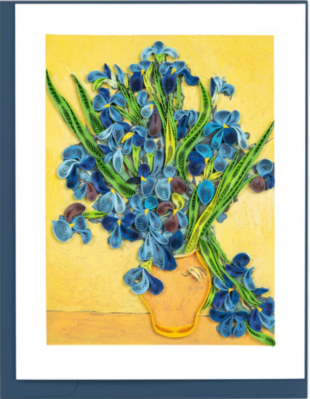 Quilled Irises by Van Gogh Greeting Card