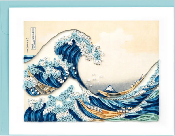Quilled Great Wave by Hokusai Greeting Card