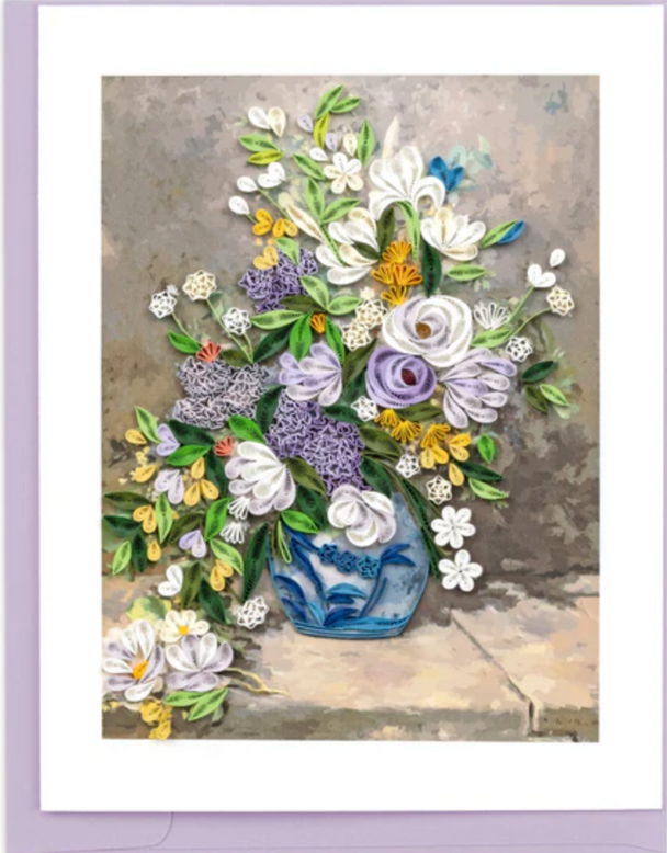 Quilled Spring Bouquet by Renoir Greeting Card