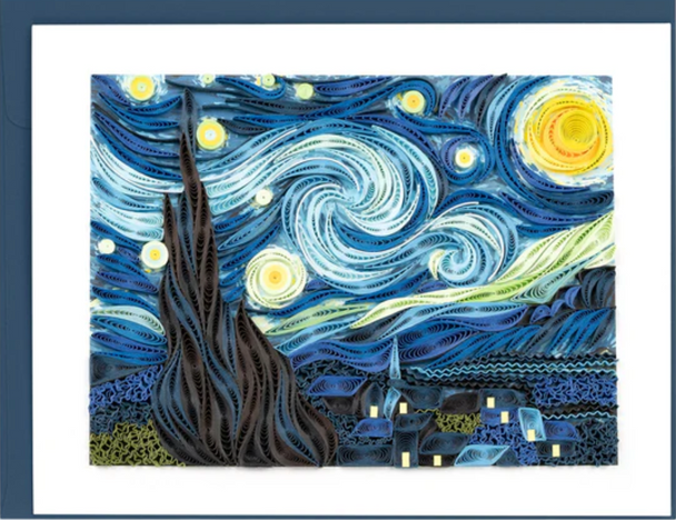Quilled Starry Night by Van Gogh Card