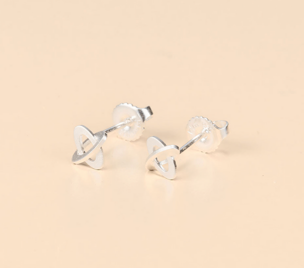 Open Saturn Post Earrings